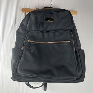 Kate Spade Nylon Backpack Black Gold Hardware Large Laptop School Travel Tote